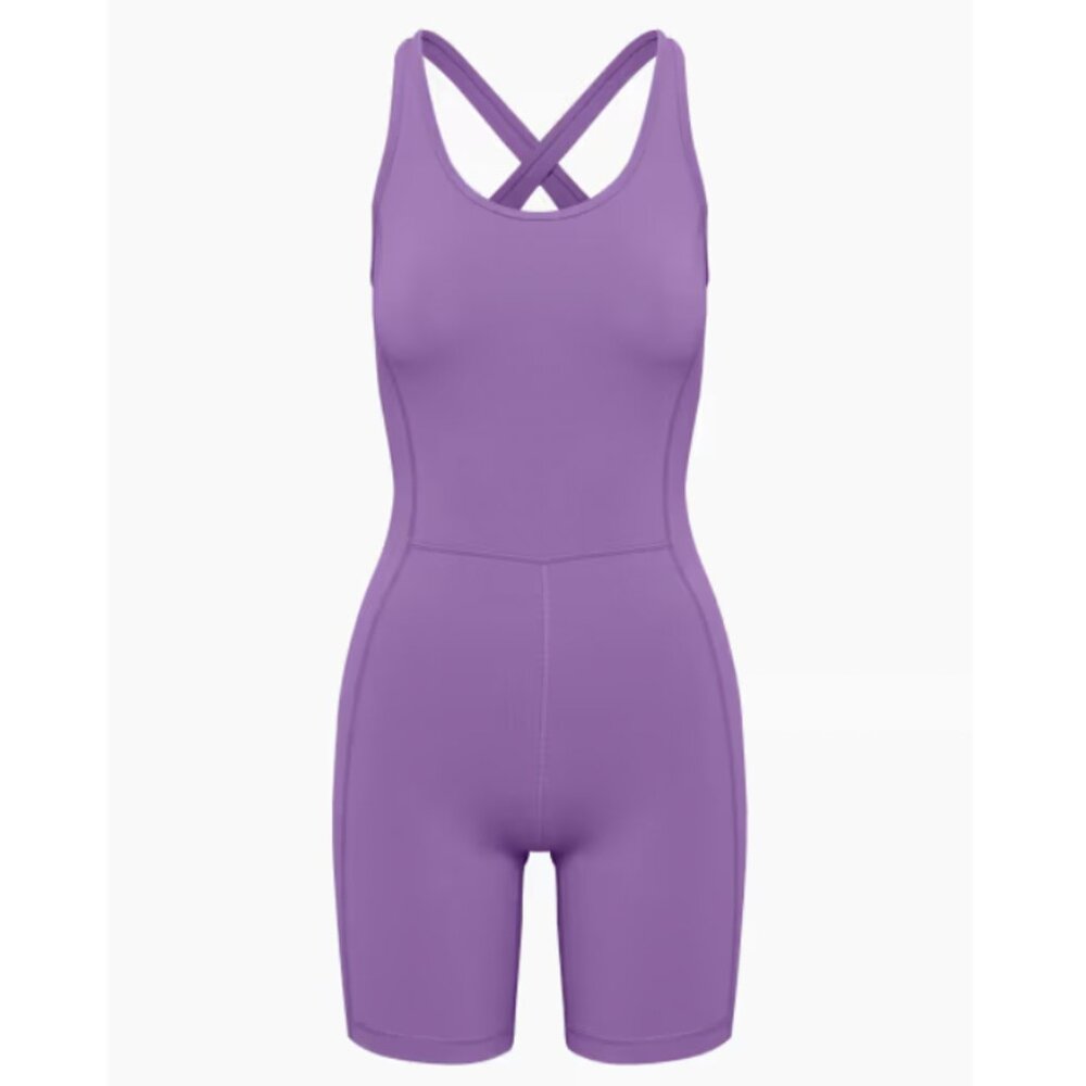Aritzia TNA Surge Romper in Fig Purple